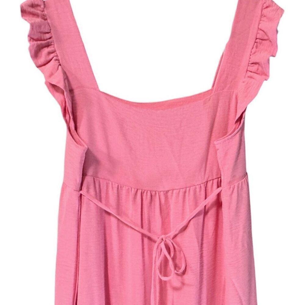 Pink Ruffled Sleeveless Tiered Midi Dress NWT | Reborn J - Picture 9 of 9